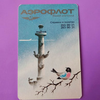 К08_067  Soviet Pocket Calendar / USSR / Aeroflot / Aviation / Airline /  Leningrad / Bird / 1990 - Formato Piccolo : 1981-90