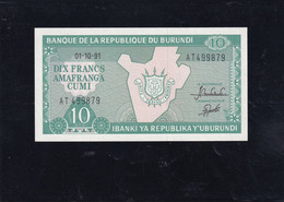 Burundi 10 Fr 1991   Unc .... - Other - Africa
