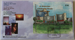 FDC Unitid Nations 14 öS. Mi:NT-WN BL11.  In Memorian, Fallen In The Cause Of Peace - Covers & Documents