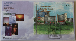 FDC Unitid Nations 14 öS. Mi:NT-WN BL11.  In Memorian, Fallen In The Cause Of Peace - Lettres & Documents