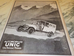 ANCIENNE PUBLICITE VOITURE UNIC AUTOCAR-BUS 1920 - Trucks