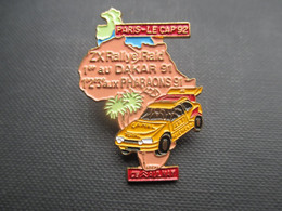 PIN'S (M2001) PARIS - LE CAP 92 (1 Vue) ZX RALLYE RAID - CE Citroën AULNAY * 1er Au Dakar 91 - 1 2 3 Au Pharaons 91 - Automovilismo - F1