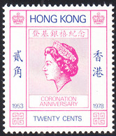 Hong Kong 1978 MNH Sc #347 20c QEII 25th Anniversary Coronation - Unused Stamps