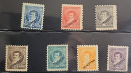 O) 1896 ARGENTINA, MUESTRA, SPECIMEN, MANUEL BELGRANO SCT 111-117, VIRREINATO RIO DE LA PLATA, XF - Unused Stamps