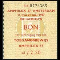 NETHERLANDS 1967 - Stamp Exhib.Entrance Ticket - Otros & Sin Clasificación