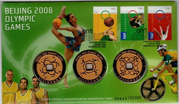 Australia -Postal Numismatic Cover  2008 Beijing Olympics Medallions ,numbered Cover - Andere - Oceanië