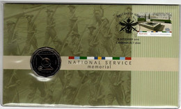 Australia -Postal Numismatic Cover  2010 National Service Memorial  $ 0.50 Coin - Autres – Océanie