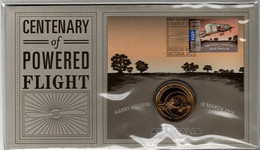 Australia -Postal Numismatic Cover  2010 Powered Flight  $ 1.00 Coin - Sonstige – Ozeanien