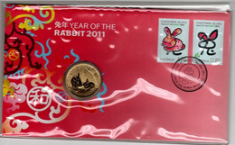 Christmas Island -Postal Numismatic Cover  2011 Year Of The Rabbit.$ 1.00 Coin - Altri – Oceania