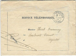 Facture Service Téléphonique - Cad Du 2 1 1909 - ARGENTAN Orne -  Ministère  Travaux Publics Postes Et Télégraphes - 1900 – 1949