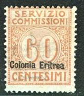 ERITREA 1916 SERVIZIO COMMISSIONI 60 C. * GOMMA ORIGINALE - Eritrea