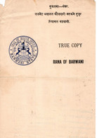 - INDE - Etat Princier - BARWANI - 1914 - Vraie Copie + Cachet - Barwani