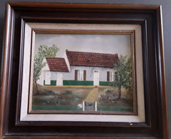 Schilderij Van Oud Huisje 1986 Door D. Demoen - Olii
