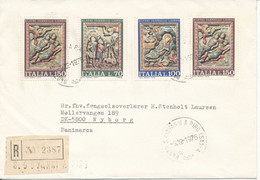 Italy Registered Cover Sent To Denmark S. Giovanni 9-12-1975 With Christmas Stamps - 1971-80: Marcofilie