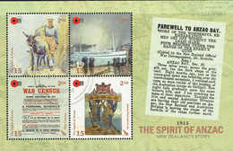 NEW ZEALAND 2015 Spirit Of The ANZAC's Miniature Sheet U - Gebraucht