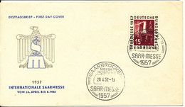 SAAR FDC Internationale SAARMESSE 26-4 - 8-5-1957  Saarbruchen 26-4-1957 With Cachet - FDC