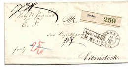 Sac040 / SACHSEN - Zwickau 1867, Paketbegleitbrief Nach Eibenstock - Sachsen