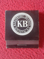 CAJA DE CERILLAS FÓSFOROS MATCHBOX BOÎTE D'ALLUMETTES KB KLEINWORT, BENSON S.A. GENEVE GENEVE SUIZA BANKERS BANK SUISSE. - Boites D'allumettes