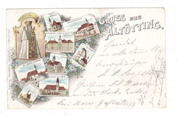 8262 ALÖTTING, Lithographie 1899, 8 Kirchen Und Kapellen - Altötting