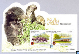 Sri Lanka Stamps 2013, Yala National Park, Bear, MS 1 Of 3v - Sri Lanka (Ceylan) (1948-...)