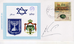 Israel-Jordan 17.Sep.1995 Peace Autographed / Handsigned Special Flight? Cacheted Cover VII - Brieven En Documenten