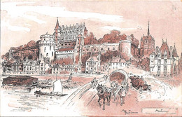 Amboise         37       La Loire. Le Château  Dessin De Robida      (voir Scan) - Amboise