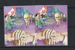ROTARY -  UPPER VOLTA - PAUL AHRRIS /  ROTARY  1000FR SOUVENIR SHEETS PERF & IMPERFORATE  MINT NEVER HINGED - Rotary, Club Leones