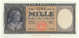 1000 LIRE ITALIA ORNATA DI PERLE MEDUSA 11/02/1949 SUP+ - Andere & Zonder Classificatie