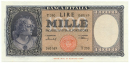 1000 LIRE ITALIA ORNATA DI PERLE MEDUSA 11/02/1949 SUP+ - Andere & Zonder Classificatie