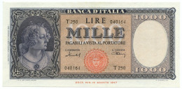 1000 LIRE ITALIA ORNATA DI PERLE MEDUSA 11/02/1949 SUP+ - Autres & Non Classés