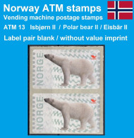 Norge Norwegen Norway ATM 13 Polar Bear II / Blank Label Pair MNH / Frama Etiquetas Automatenmarken Automatici - Timbres De Distributeurs [ATM]