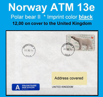 Norge Norwegen Norway ATM 13 E Polar Bear II Black Imprint / 12,00 On Cover 1.2.11 Grönland / Frama Automatenmarken - Automaatzegels [ATM]