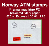 Norge Norwegen Norway ATM 1.2 Xb / 625 On Express LDC 01.12.80 / Frama Etiquetas Automatenmarken - Machine Labels [ATM]