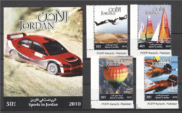 Jordan 2010, Sport, Car, Paracute, Shipping, Baloon, Swimming, 4val+BF - Parachutisme