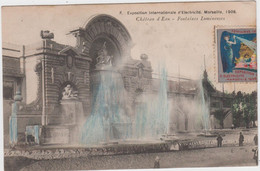 BOUCHE Du RHÔNE - 8 - Exposition Internationale D'Electricité Marseille 1908  - Château D'Eau ( - Avec Timbre ) - Exposition D'Electricité Et Autres