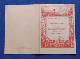 0592 "E. CAVIGLIA -4 LUGLIO 1937-XV - PARTECIPAZIONE - ONORANDOSI IN TORINO S.A.R. E. FILIBERTO DI SAVOIA DUCA D'AOSTA" - Altri & Non Classificati
