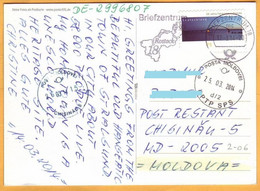 2014 Germany  Moldova Postcrossing Architecture Bridge  Postcard ATM - Covers & Documents