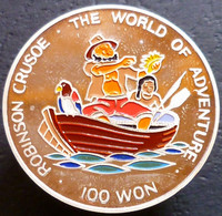 Corea Del Nord - 100 Won 1996 - Robinson Crusoe - Scena Barca A Remi  - Multicolore - KM# 122 - Korea (Nord-)