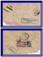 1937 Espana Carta De Logrono Dirigida A Italia Censura Spain Letter War Civil - Marcas De Censura Nacional