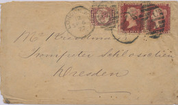 1877 QV 1/2d Rose-red Pl.12 (AM) Together With Pair 1d Pl.184 (NK-NL, VARIETIES) - Storia Postale