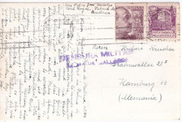 ESPAGNE - 1944 - CARTE PHOTO ! Avec CENSURE De PALMA DE MALLORCA => HAMBURG (GERMANY) - Brieven En Documenten