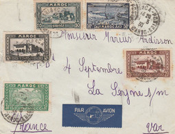 BEL AFFRANCHISSEMENT SUR LETTRE AVION CASABLANCA 11/3/38 POUR LA SEYNE SUR MER FRANCE - Covers & Documents