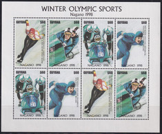 F-EX28014 GUYANA MNH 1997 WINTER OLYMPIC NAGANO WINNER SKIING SKATING SINGLE SKI. - Winter 1998: Nagano