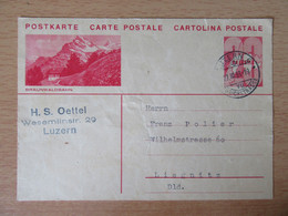 Suisse - Entier Postal 20c Voyagé Entre Luzern Et Liegnitz - 1933 - Cartas