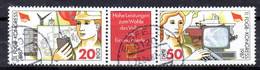 (DDR-BM1)DDR"Kongreß Des Freien Deutschen Gewerkschaftsbundes (FDGB); Berlin"Mi 3086/87 Dreierstreifen Sauber Gestempelt - Used Stamps