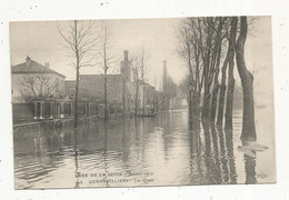 Cp , 92 , GENNEVILLIERS ,  Crue De La Seine , Les Quais ,1910 ,vierge - Gennevilliers