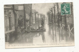 Cp , 92 ,  VILLENEUVE LA GARENNE , La Crue De La Seine,1910, La Rue Du Bocage , L'Avenir Social , Voyagée 1910 - Villeneuve La Garenne