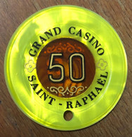 39 SAINT-RAPHAEL GRAND CASINO JETON DE 50 FRANCS TROUÉ CHIPS TOKENS COINS GAMING - Casino