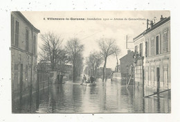 Cp , 92 ,  VILLENEUVE LA GARENNE , Inondation ,1910,  Avenue De GENNEVILLIERS ,vierge - Villeneuve La Garenne