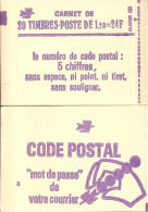 CARNET 2101-C 1a Sabine De Gandon "CODE POSTAL" Fermé Bas Prix RARE, PEU PROPOSE. - Modern : 1959-…